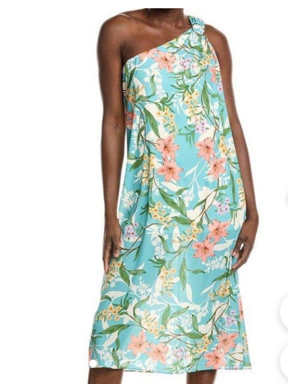 NWT Laundry By Shelli Segal Turquoise Floral On Shoulder Shift Dress US 16 $128
